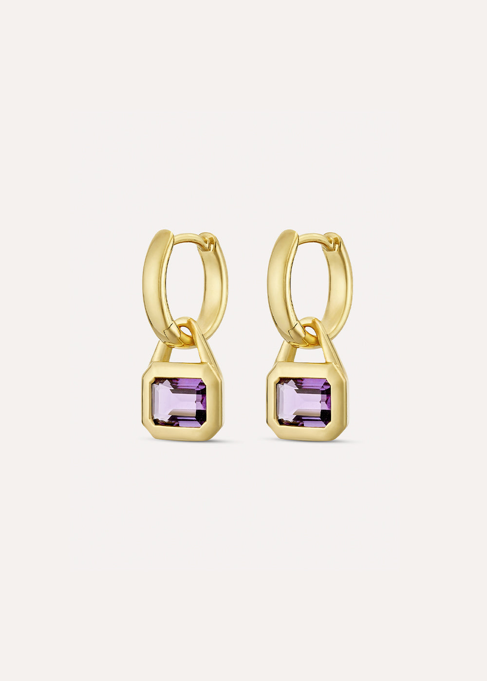 Paloma Amethyst Small Hoop Drop Earring