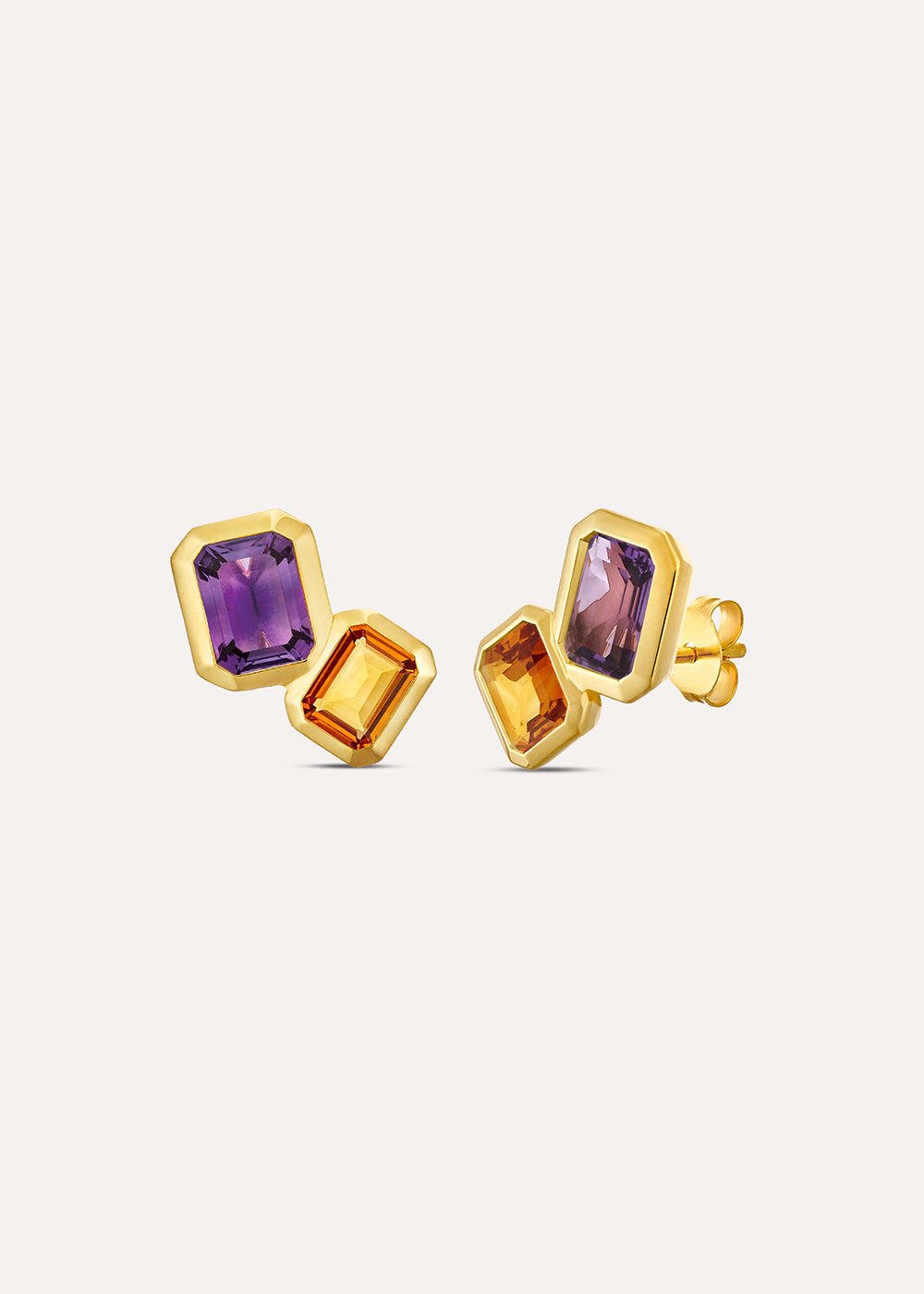 Paloma Amethyst & Citrine Stud Earrings