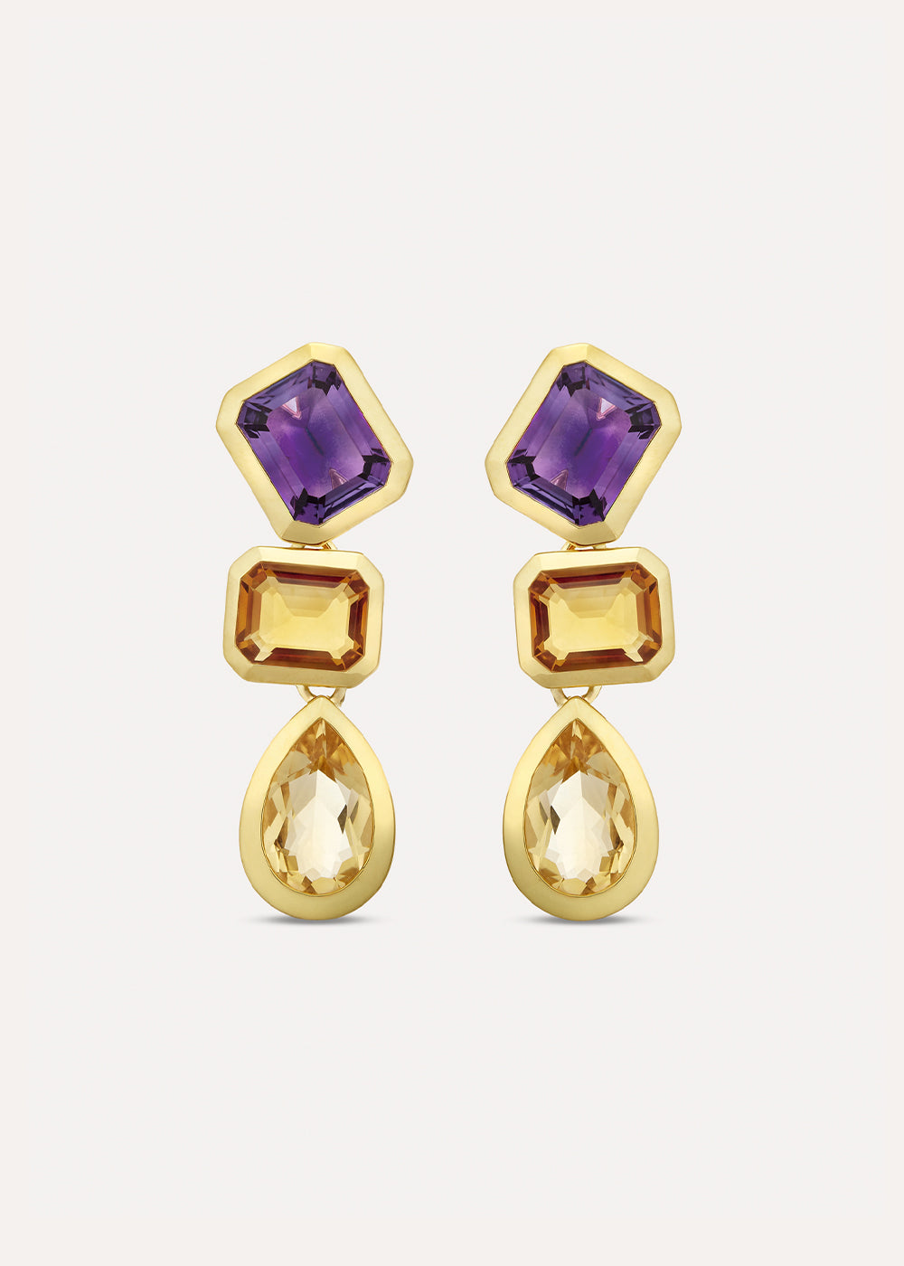 Paloma Amethyst & Citrine Drop Earrings