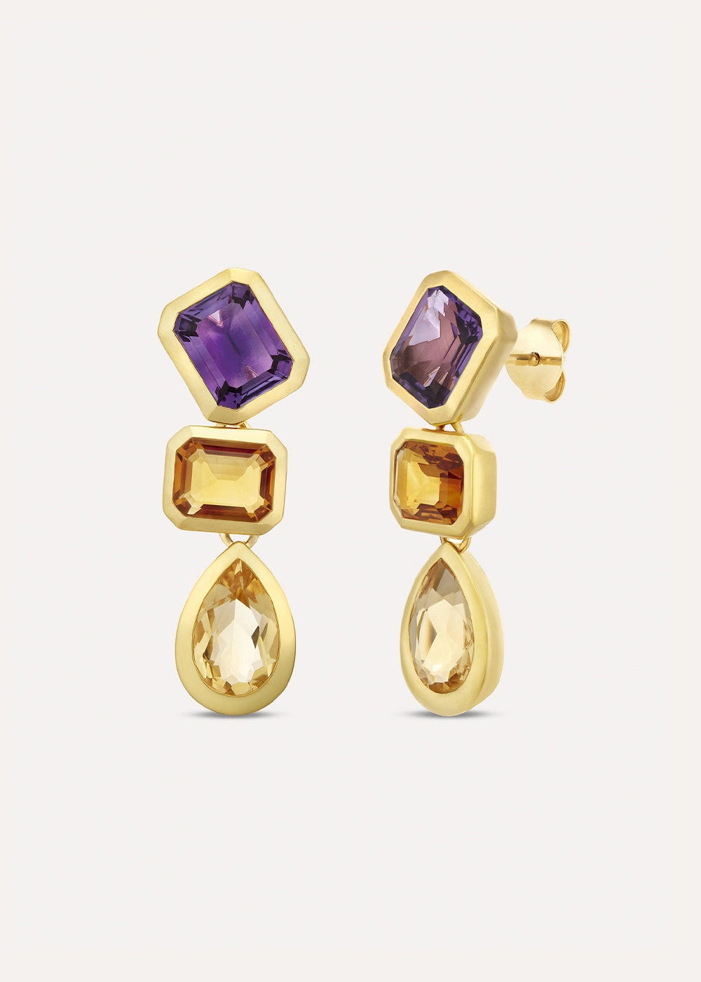 Paloma Amethyst & Citrine Drop Earrings