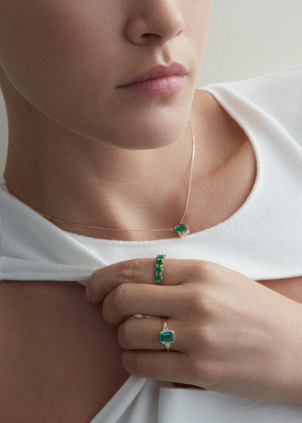 Elyhara Emerald Five Stone Ring