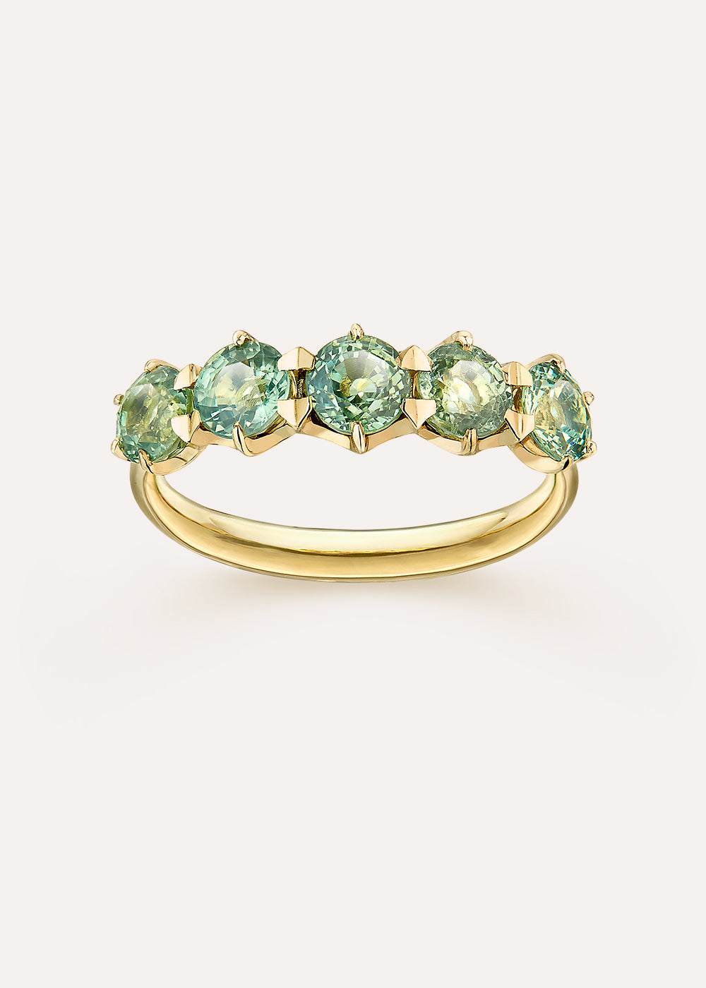 Elyhara Light Green Sapphire Five Stone Ring
