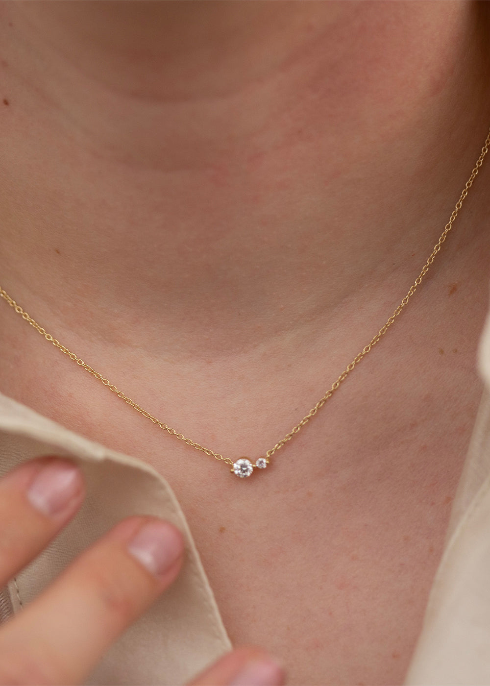 Shuga Double Diamond Pendant Necklace