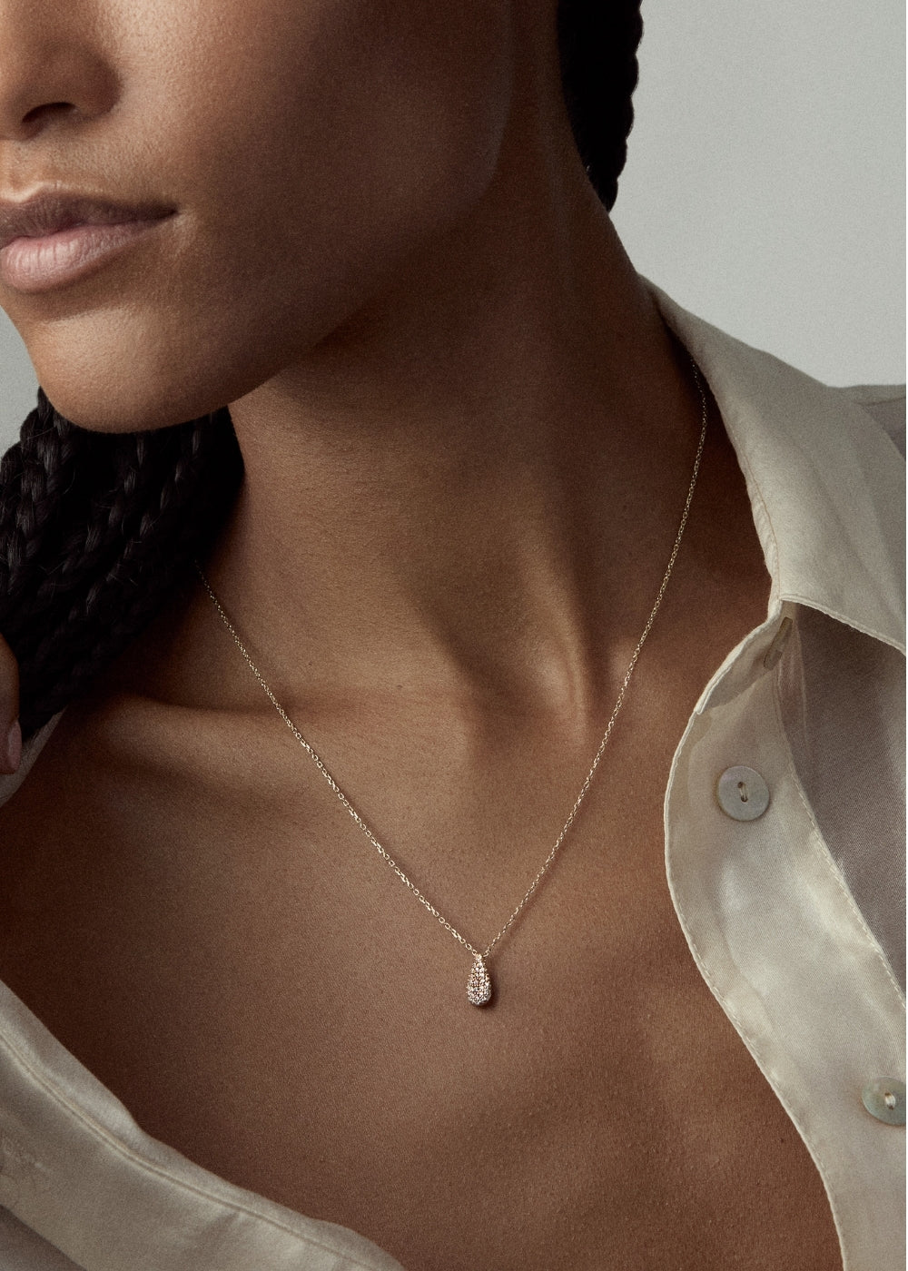 Pear Drop Pavé Lab-Grown Diamond Necklace