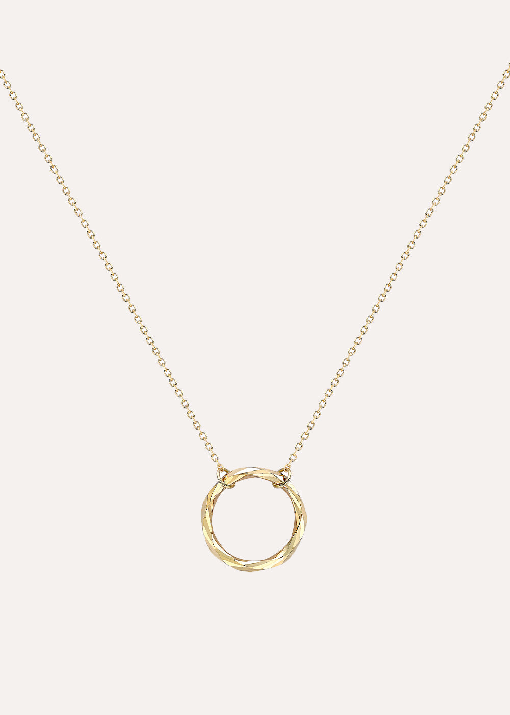 Diamond Cut Facet Ring Pendant Necklace