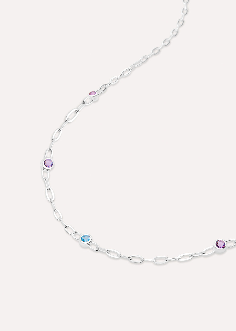 Coloured Gemstone Chain Necklace