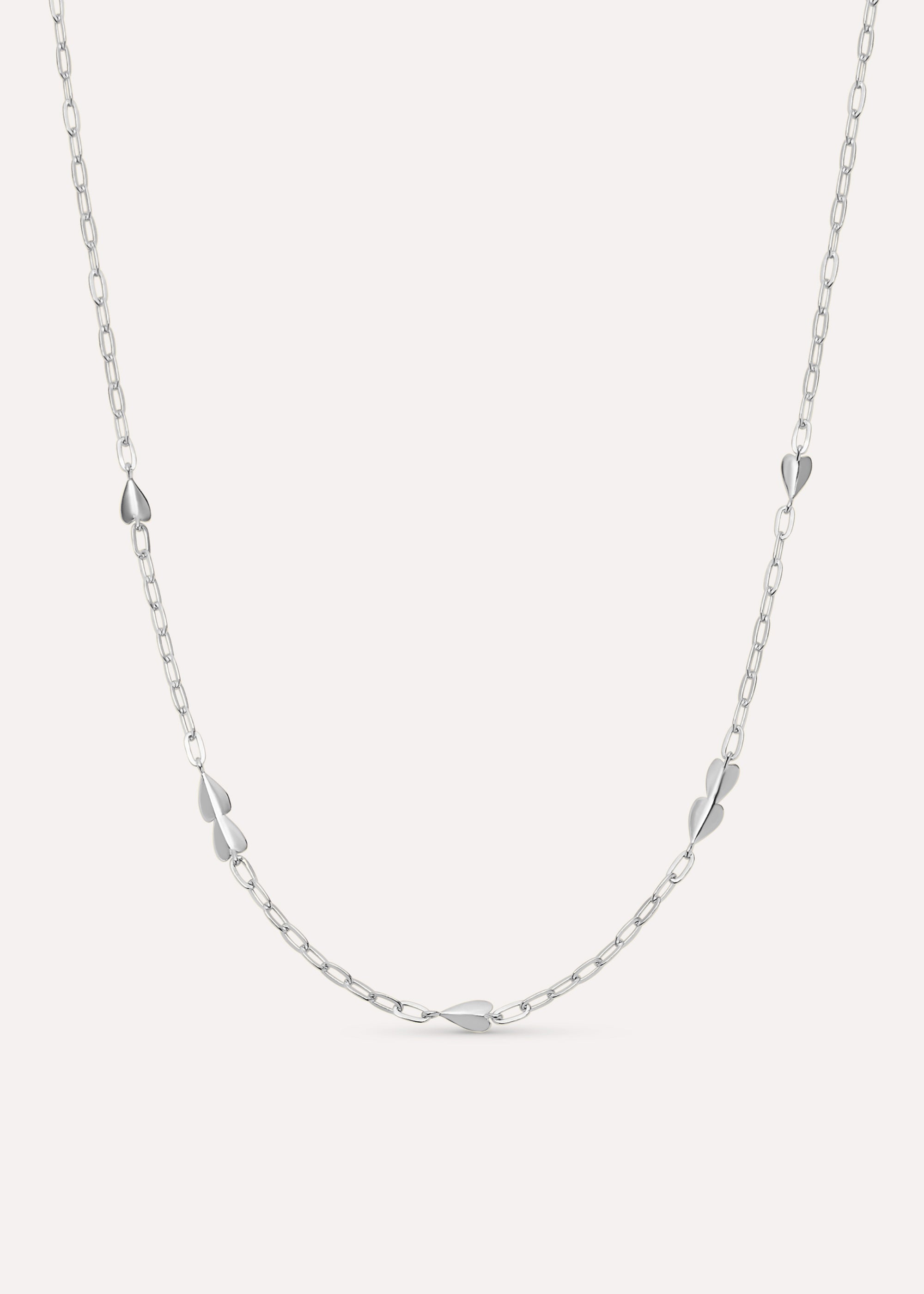 Folded Heart Chain Necklace
