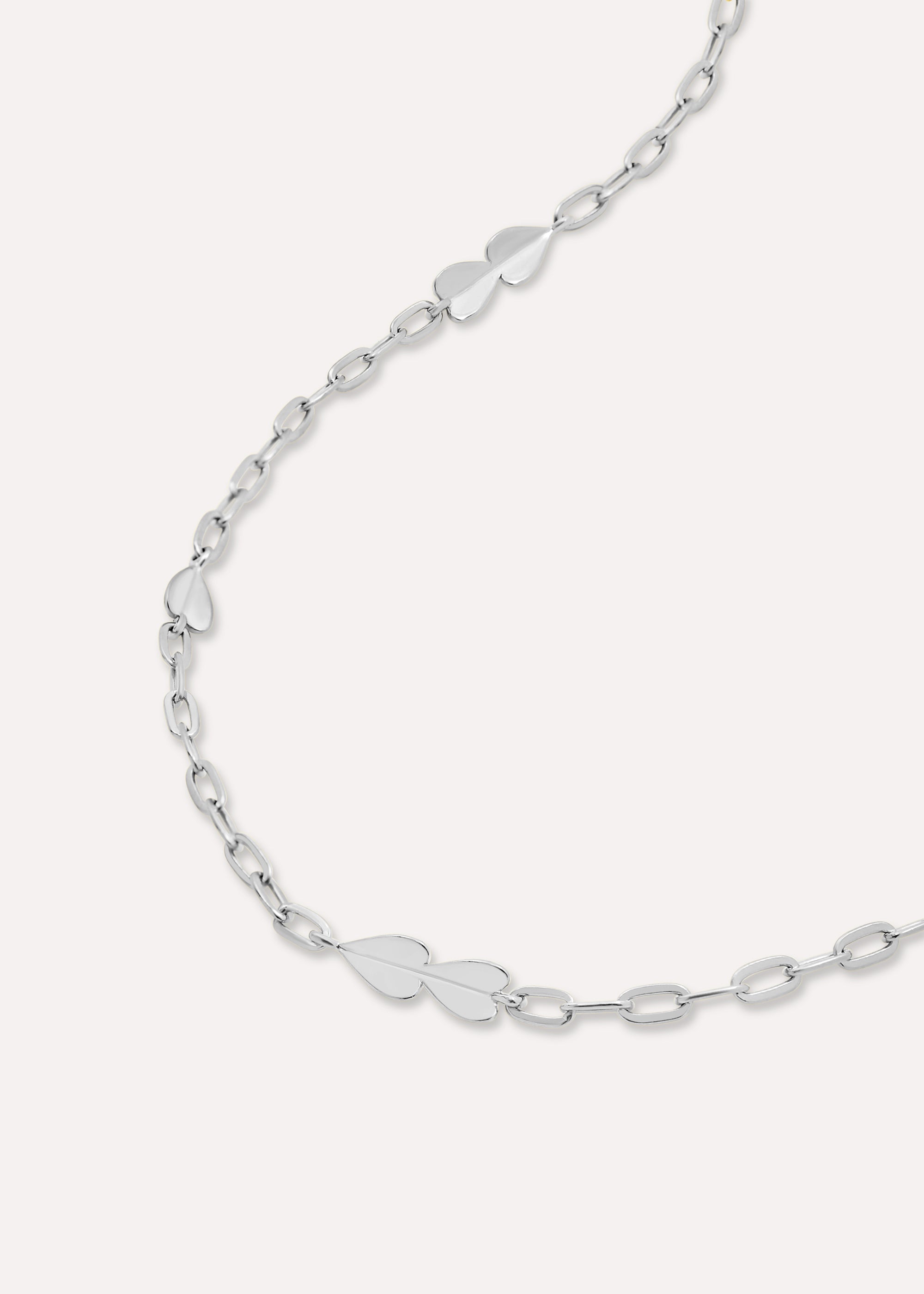 Folded Heart Chain Necklace