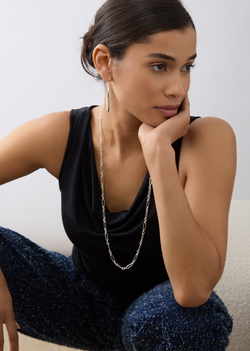 Long Trombone Chain Necklace