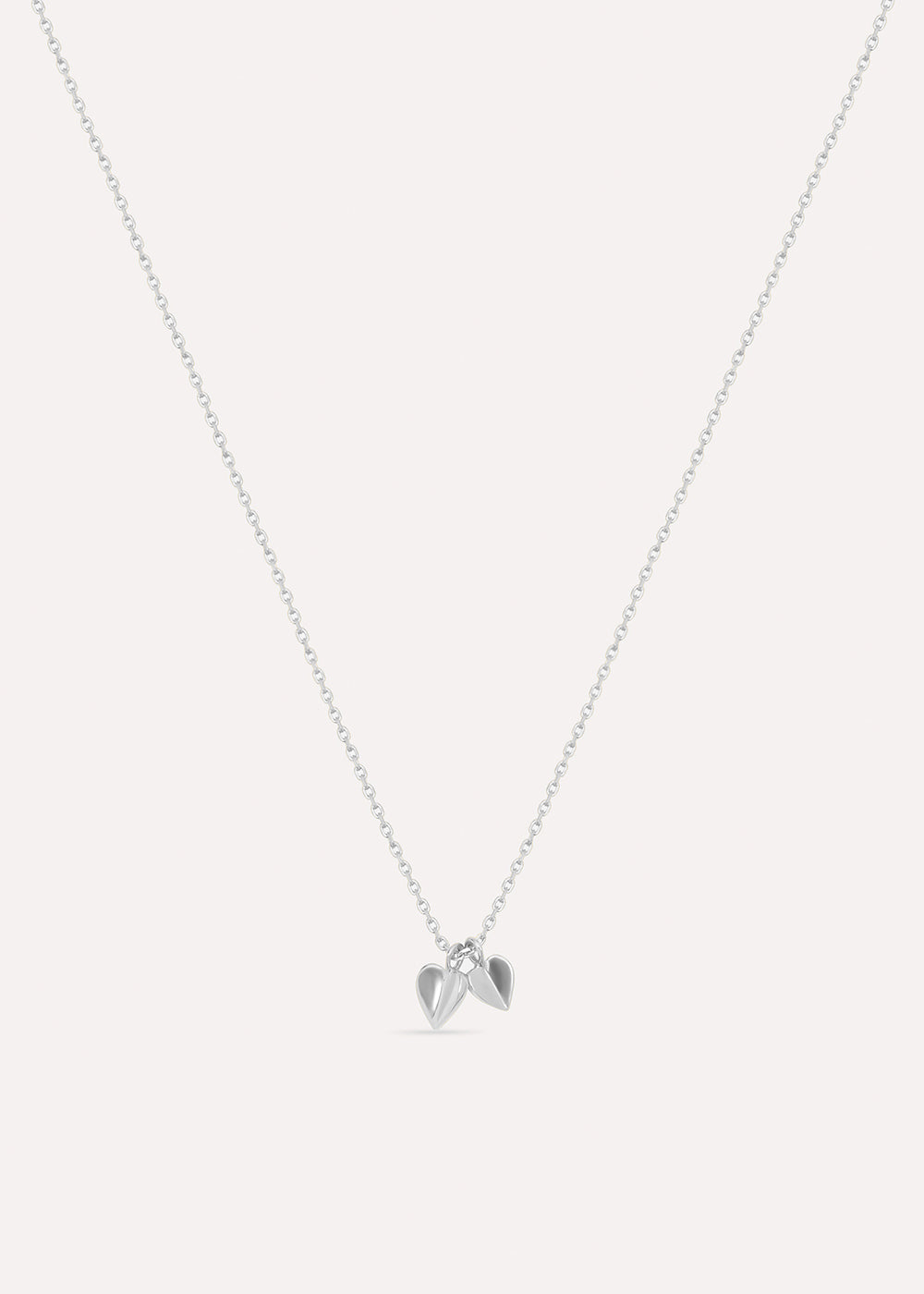 Folded Heart Duo Necklace