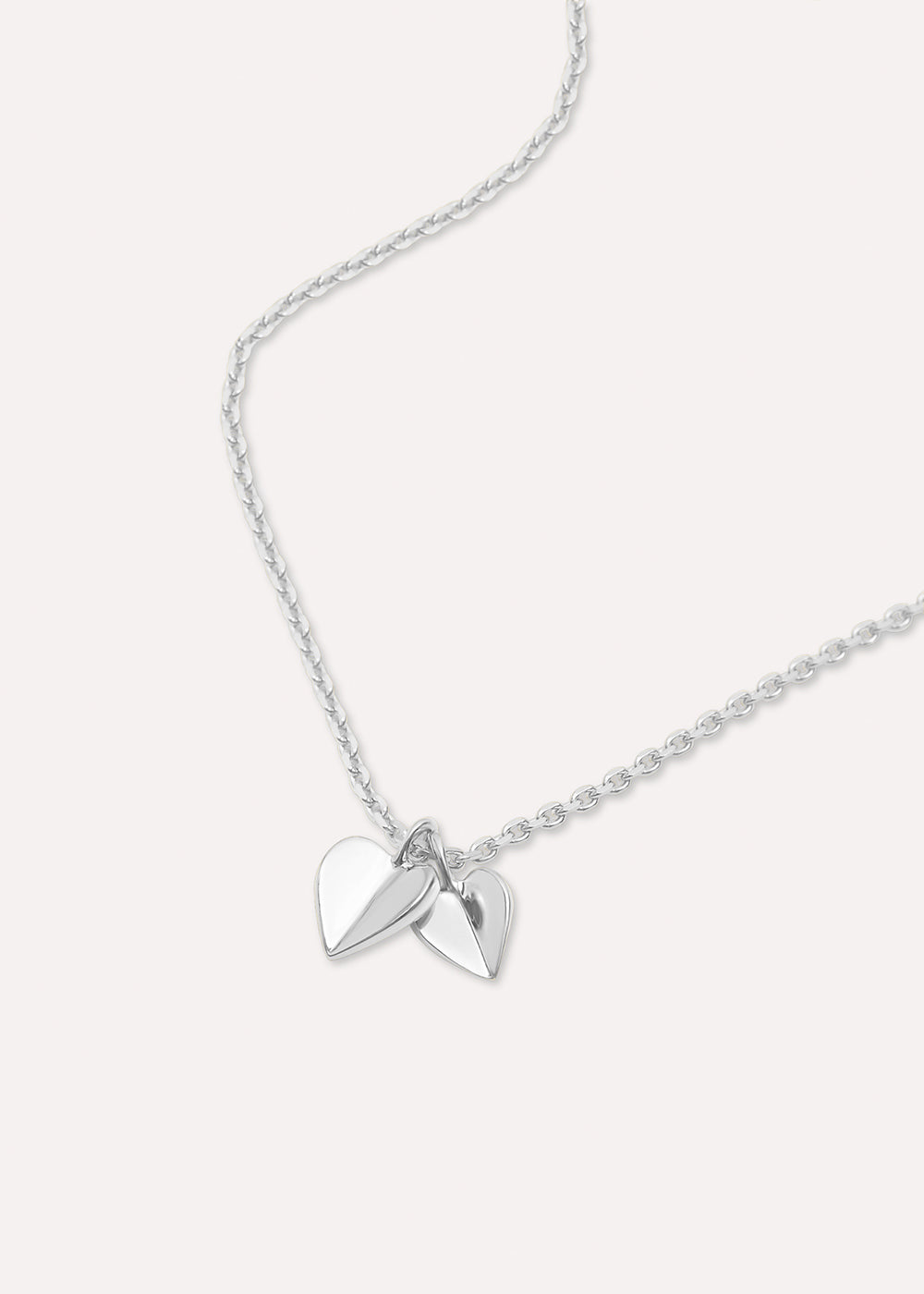 Folded Heart Duo Necklace