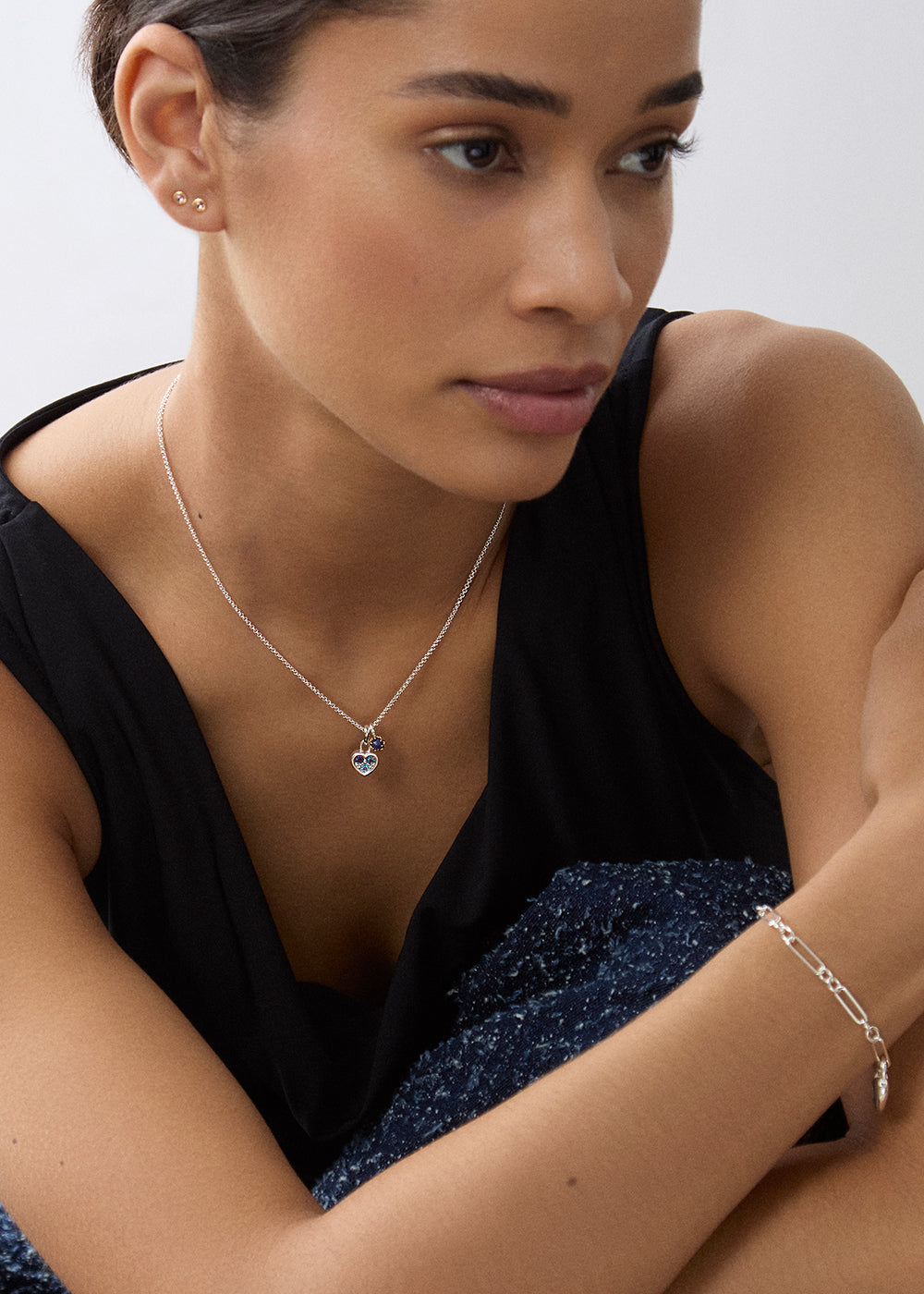 My World Iolite & Topaz Heart Necklace