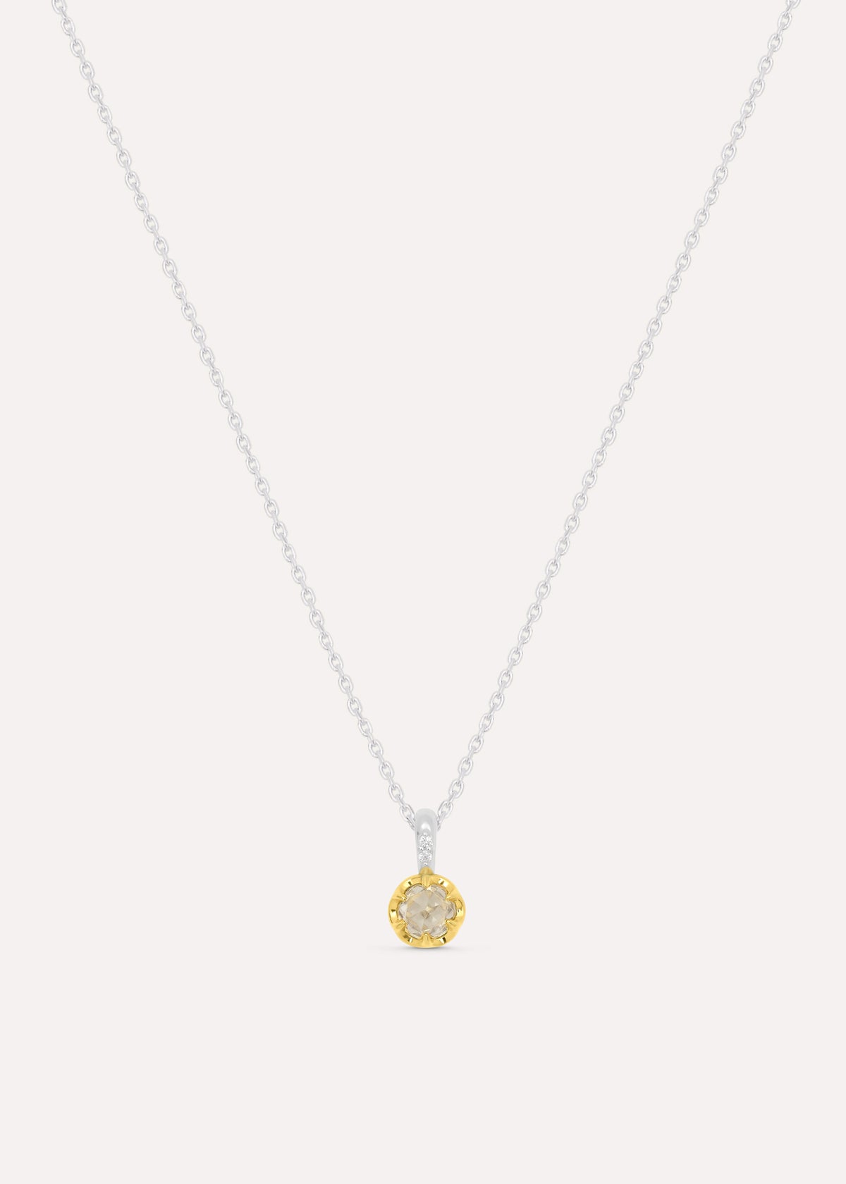 White Sapphire April Birthstone Necklace