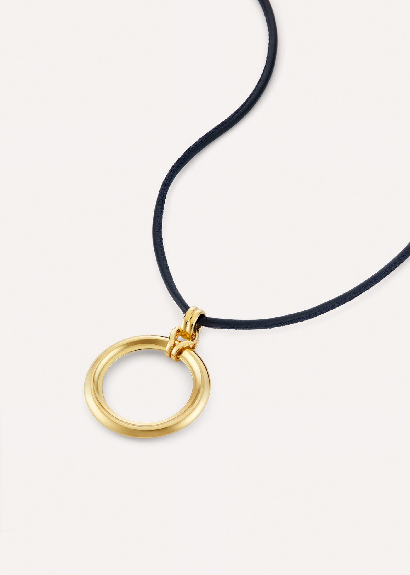 Iceni Chariot Link Navy Leather Pendant Necklace