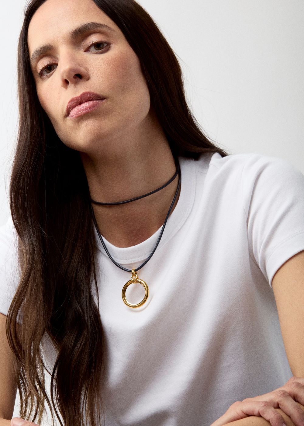 Iceni Chariot Link Navy Leather Pendant Necklace