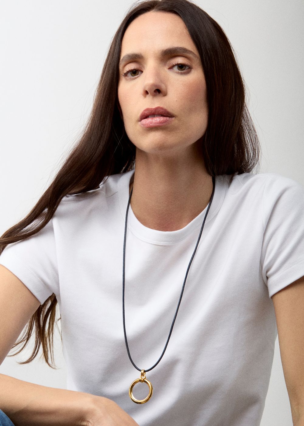 Iceni Chariot Link Navy Leather Pendant Necklace