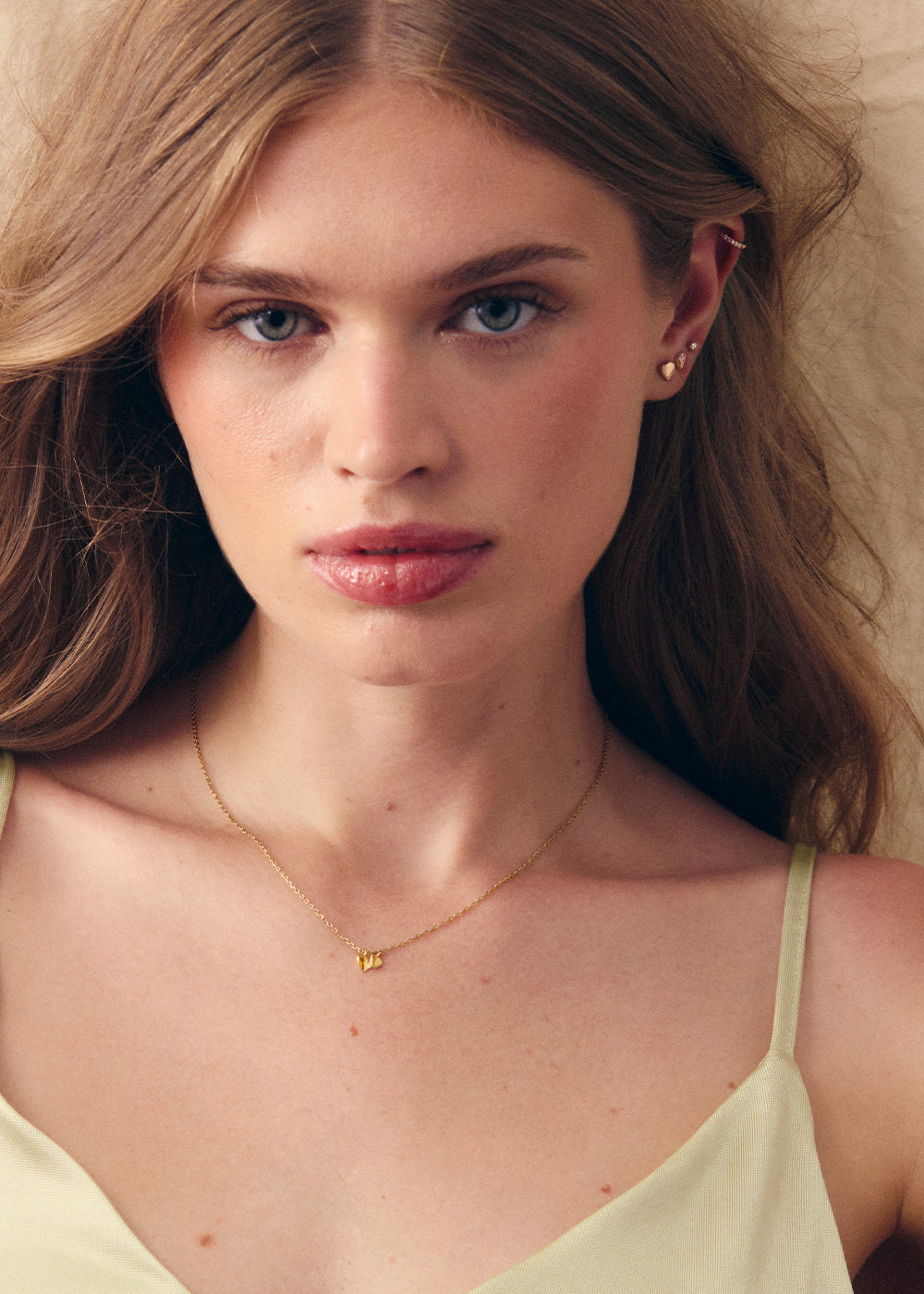 Folded Heart Duo Necklace