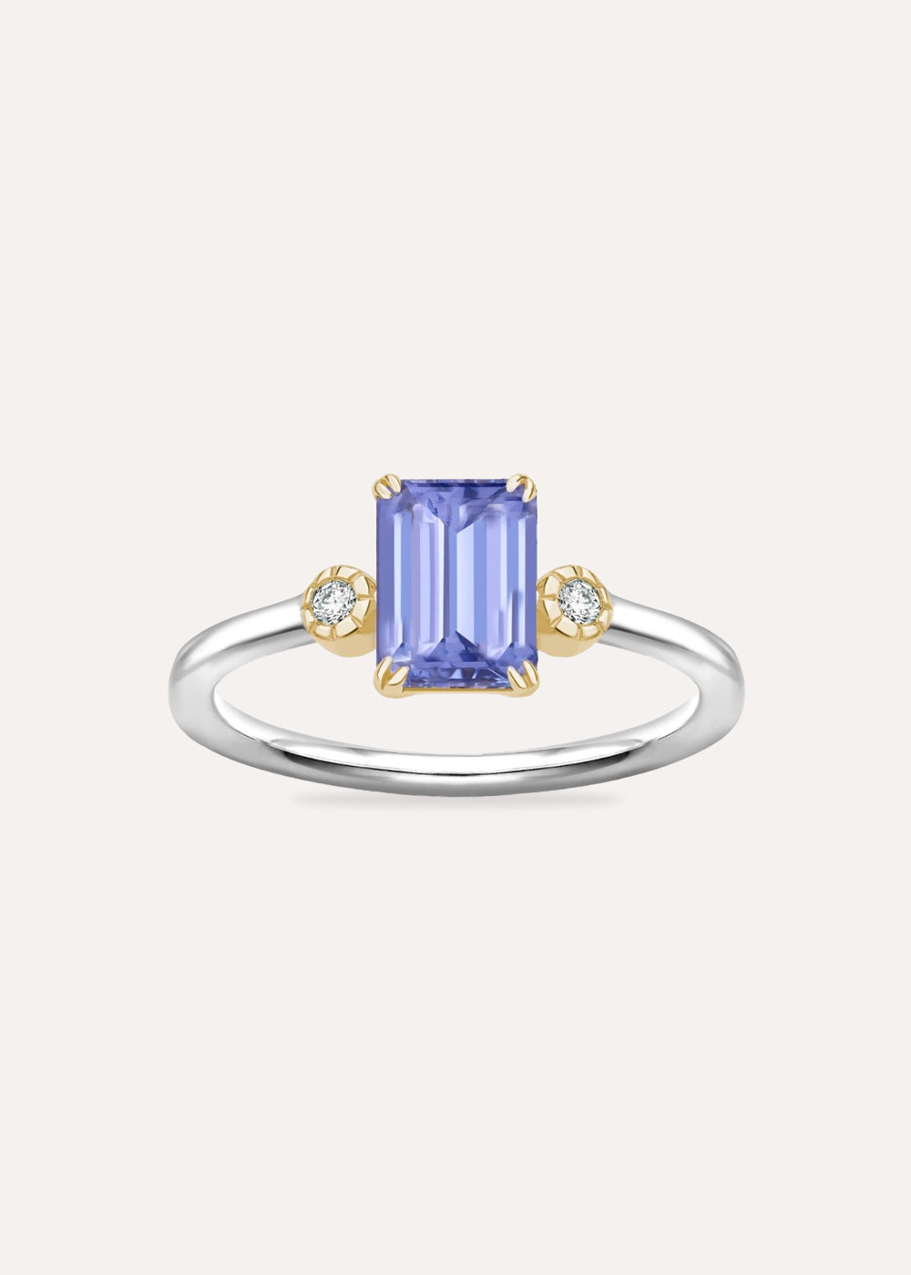 Violet Tanzanite & Lab-Grown Diamond Ring