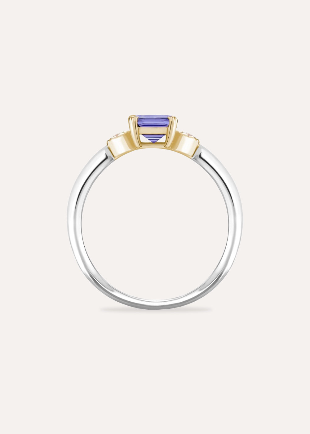 Violet Tanzanite & Lab-Grown Diamond Ring
