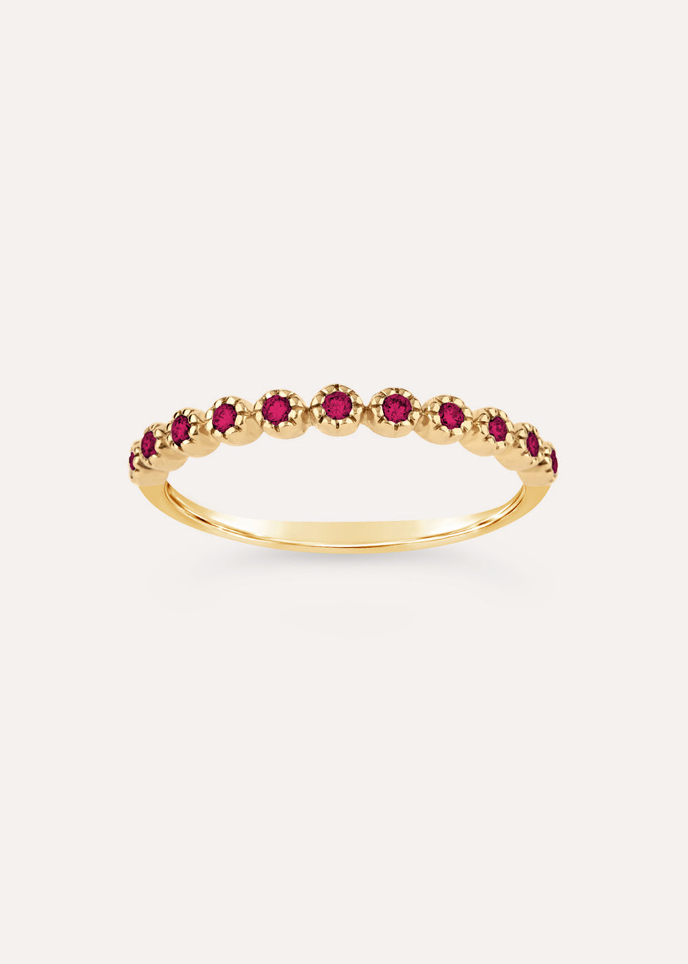 Forget-Me-Not Ruby Half Eternity Ring