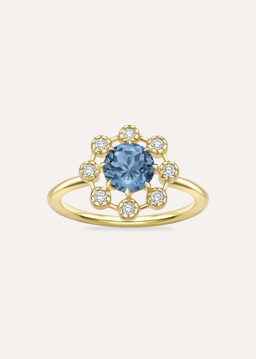 Celandine Teal Sapphire & Lab-Grown Diamond Ring