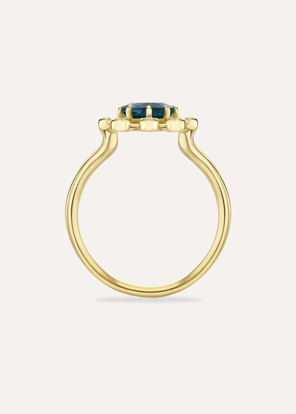 Celandine Teal Sapphire & Lab-Grown Diamond Ring