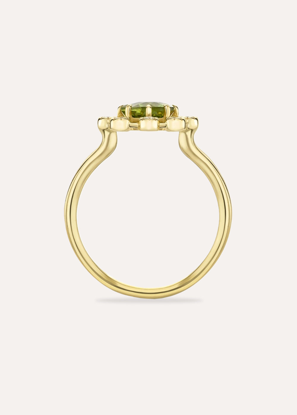 Celandine Green Tourmaline & Lab-Grown Diamond Ring