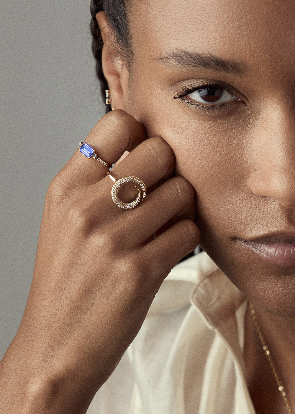Betony Tanzanite & Lab-Grown Diamond Ring