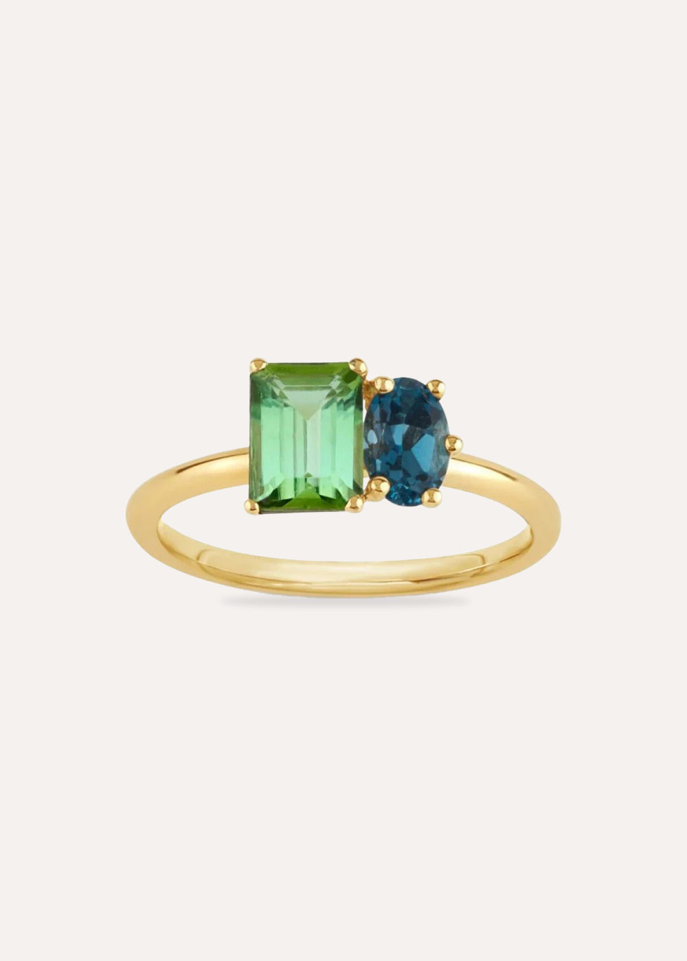 Toi & Moi Tourmaline & Topaz Ring