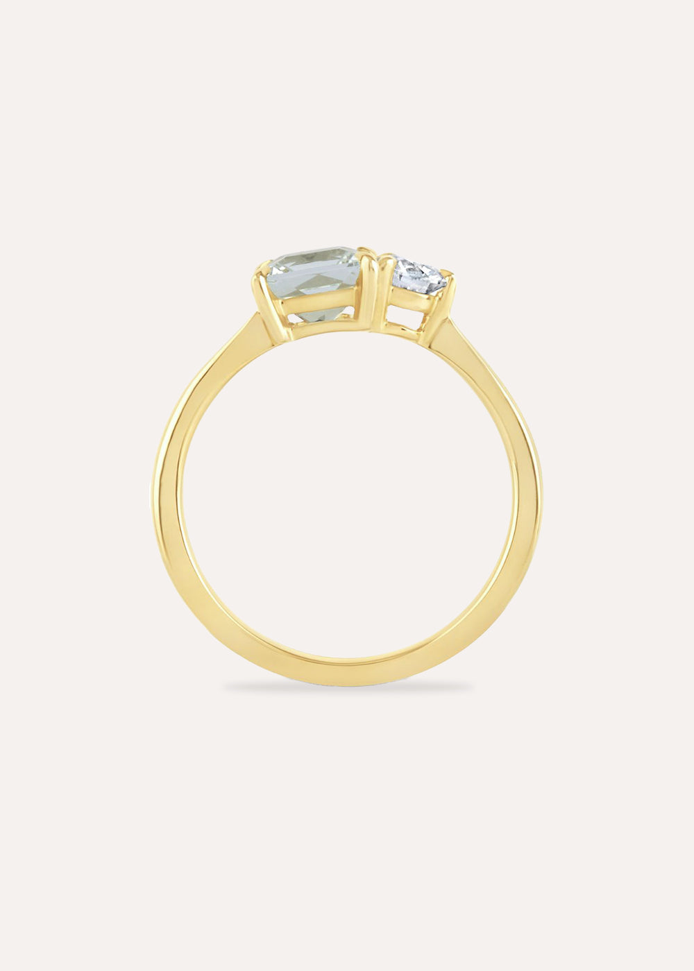 Toi & Moi Aquamarine & Moissanite Ring