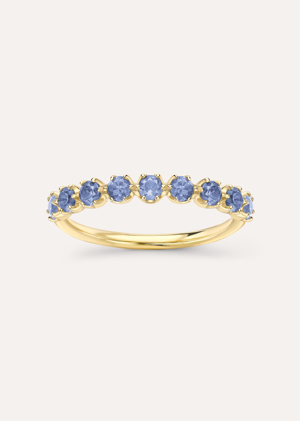 Elyhara Blue Sapphire Half Eternity Ring