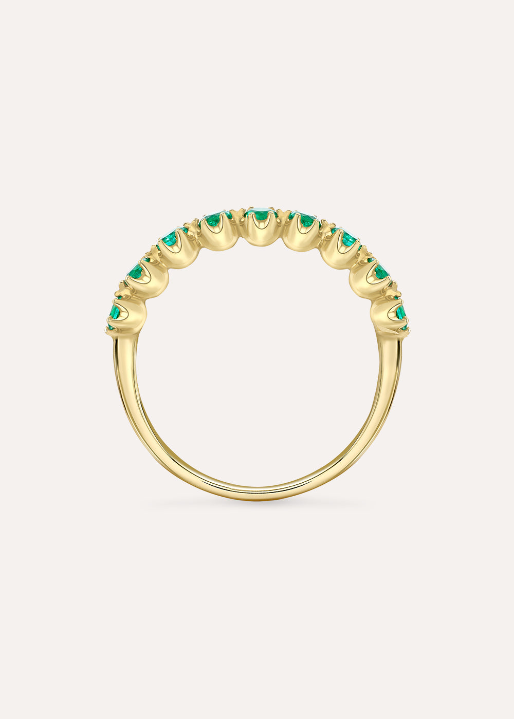 Elyhara Emerald Half Eternity Ring