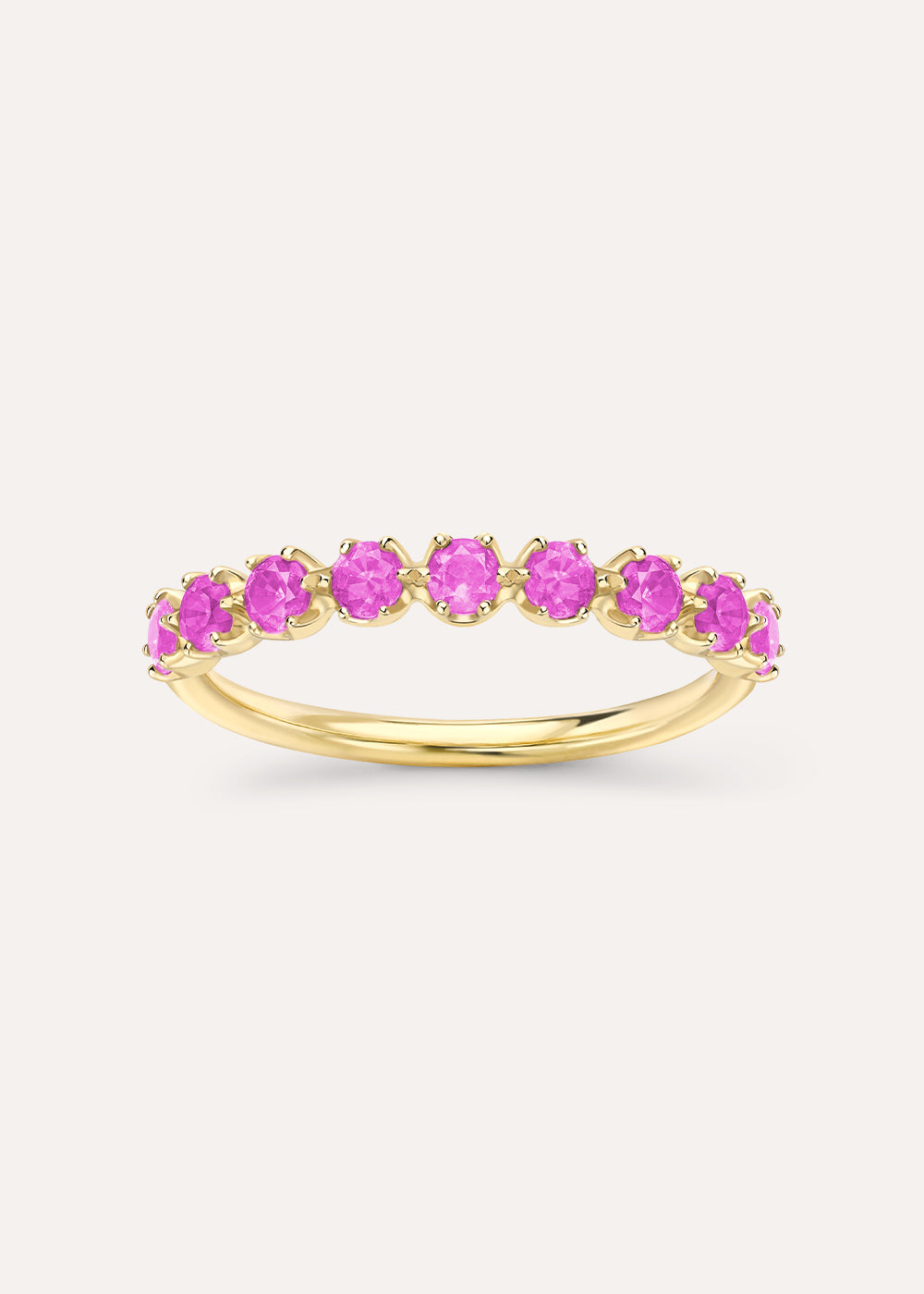 Elyhara Pink Sapphire Half Eternity Ring