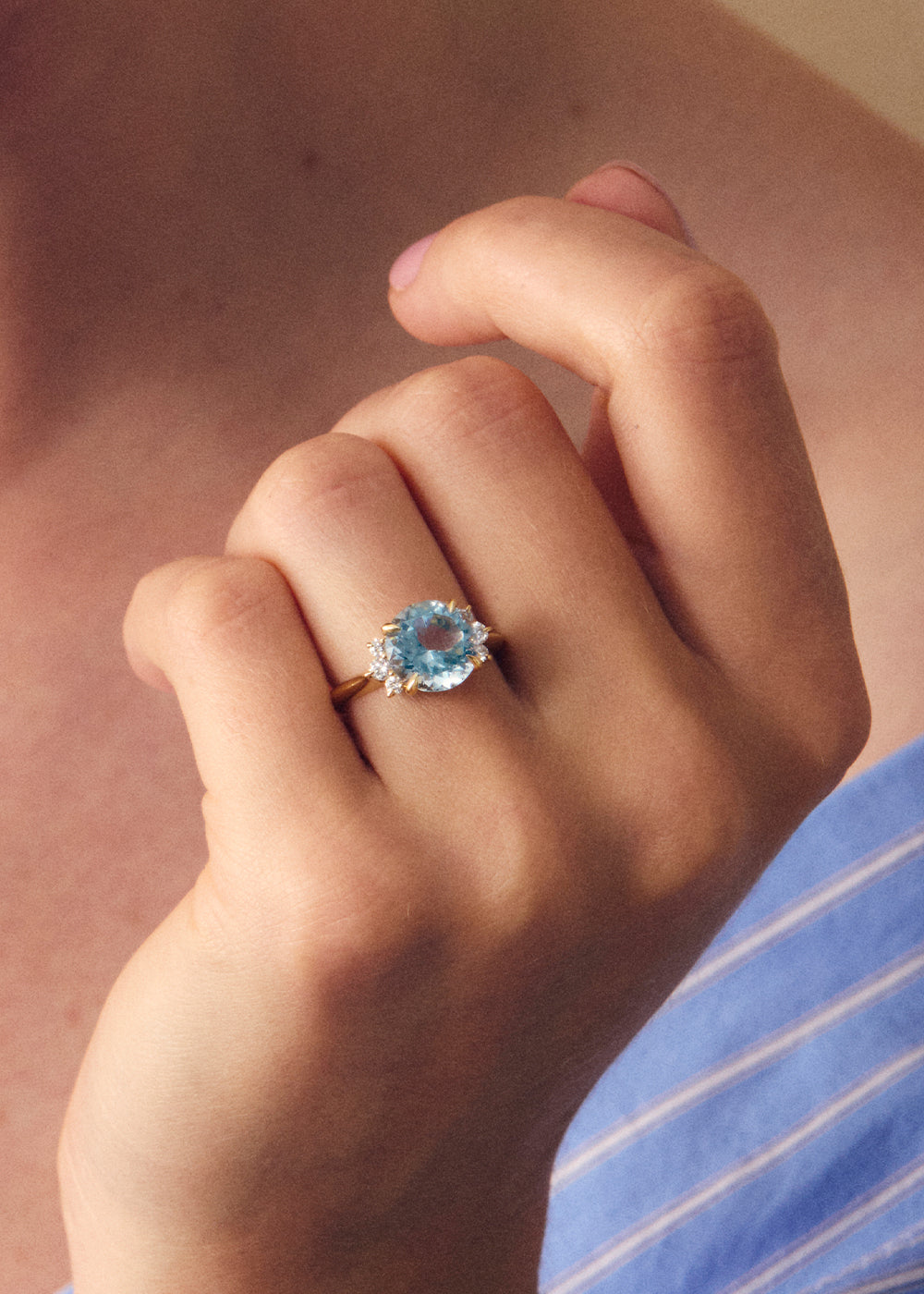 Krista Aquamarine & Diamond Ring
