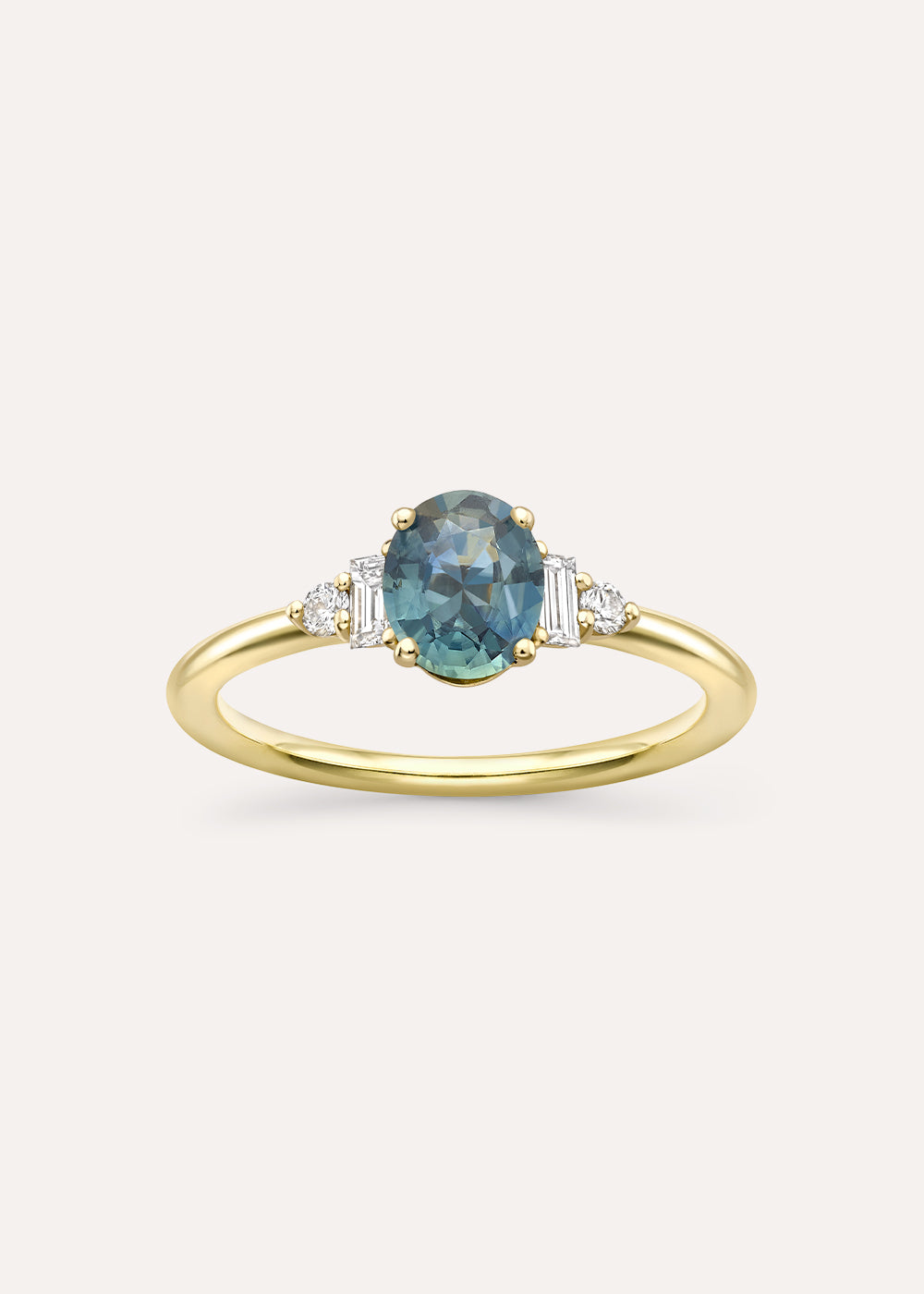 Katie Montana Blue Sapphire & Diamond Ring
