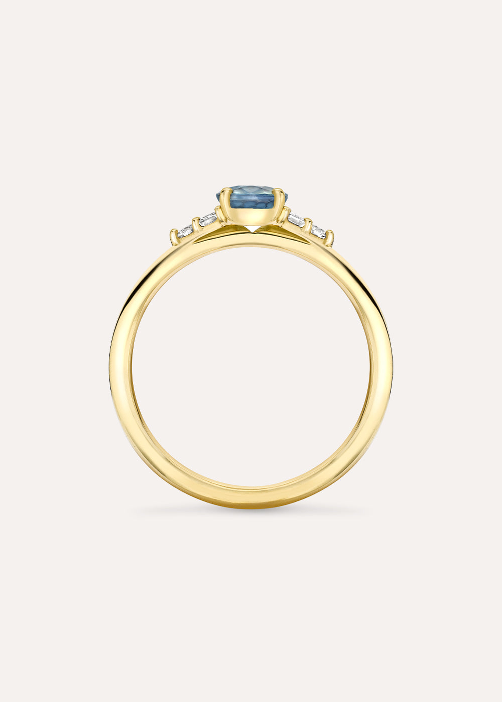 Katie Montana Blue Sapphire & Diamond Ring