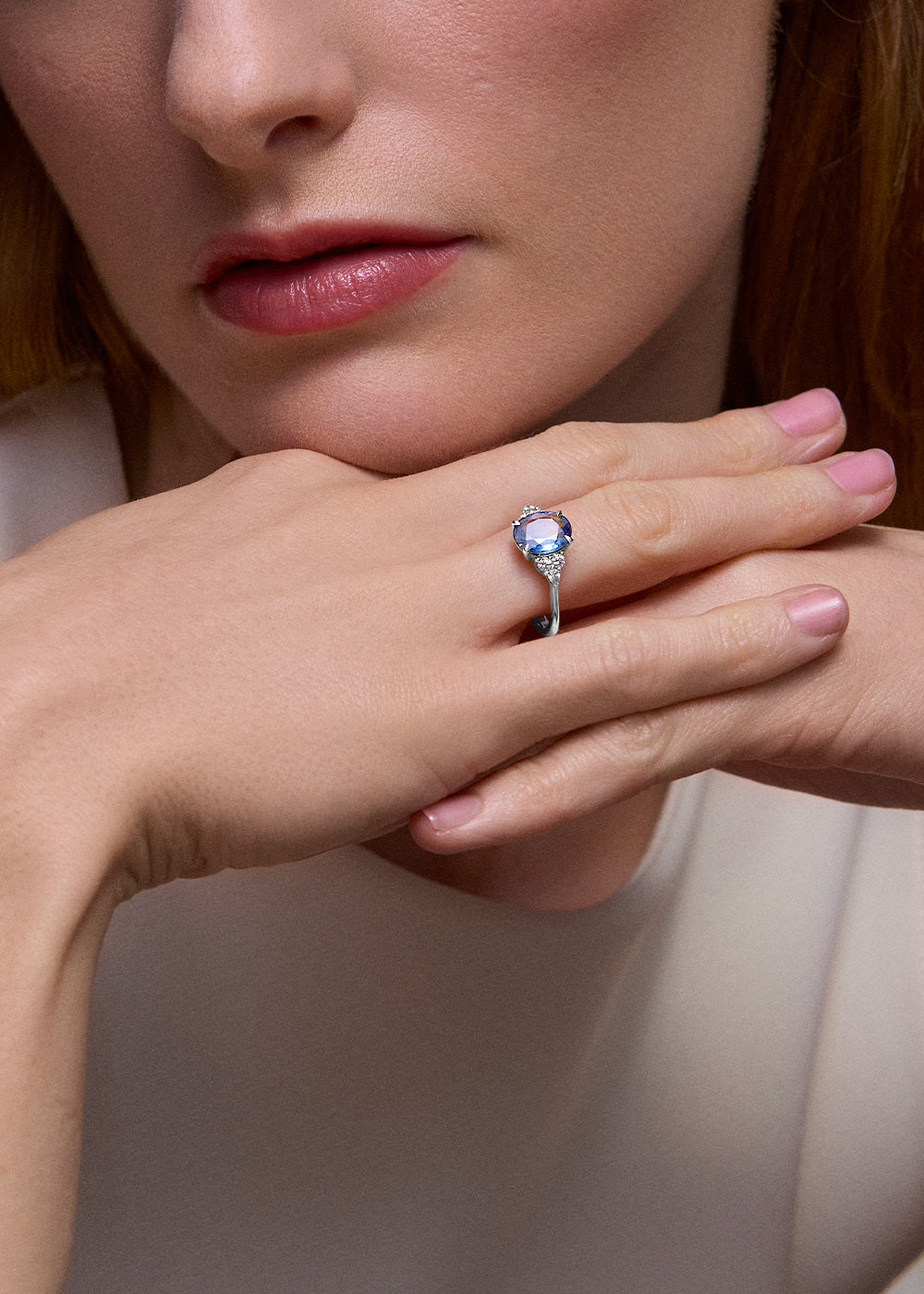 Edie Blue Sapphire & Diamond Ring