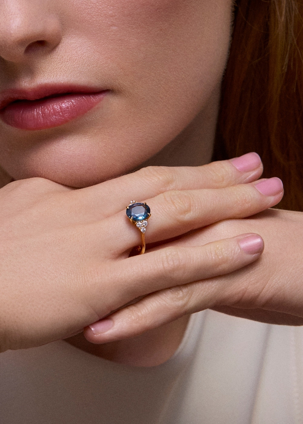Edie Blue Sapphire & Diamond Ring