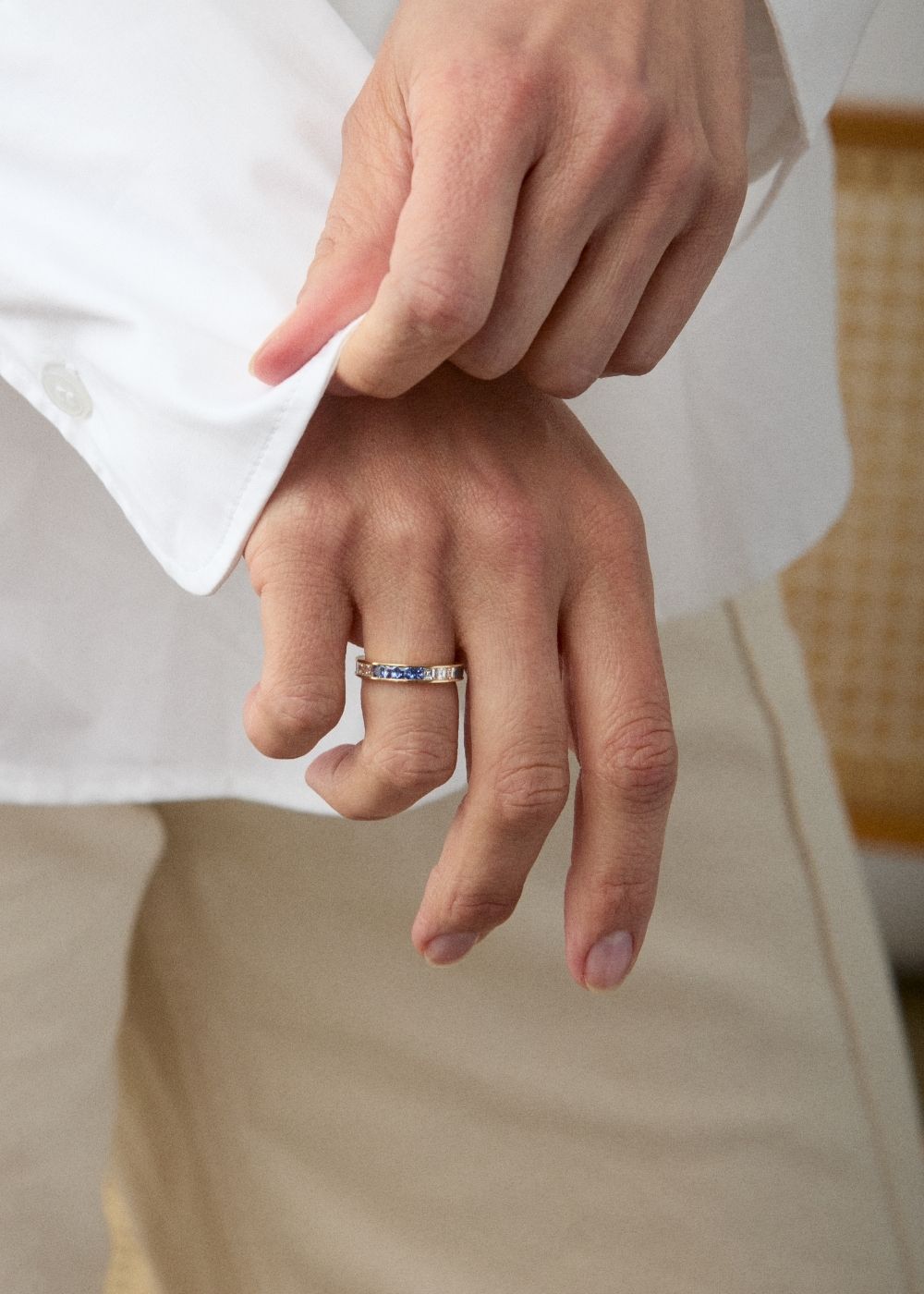 Brightside Blue Sapphire & Diamond Eternity Ring