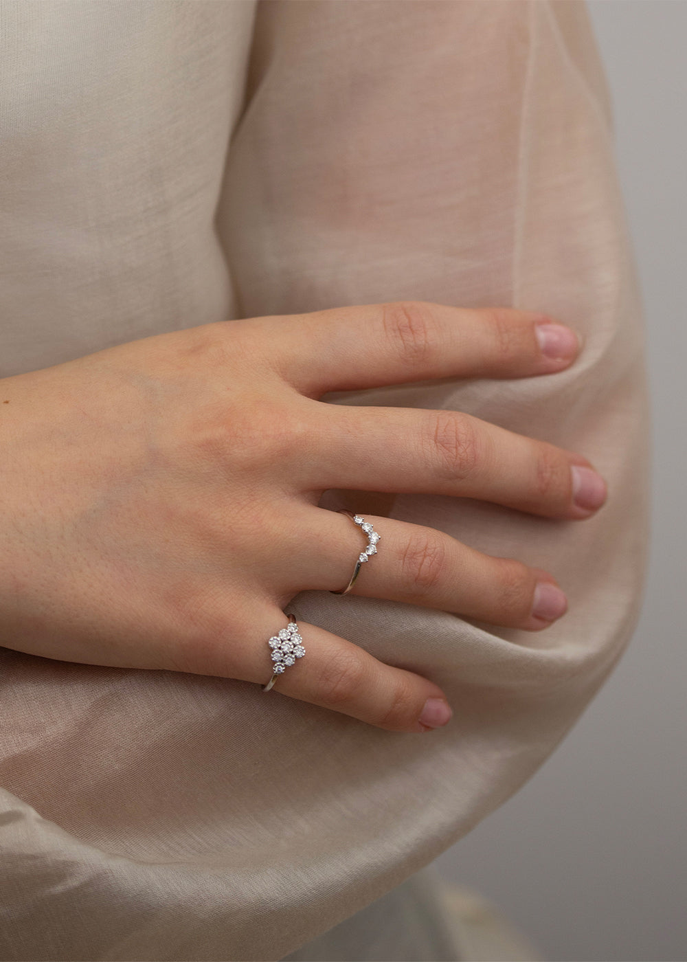 Forget Me Knot Lab-Grown Diamond Cluster Pinky Ring