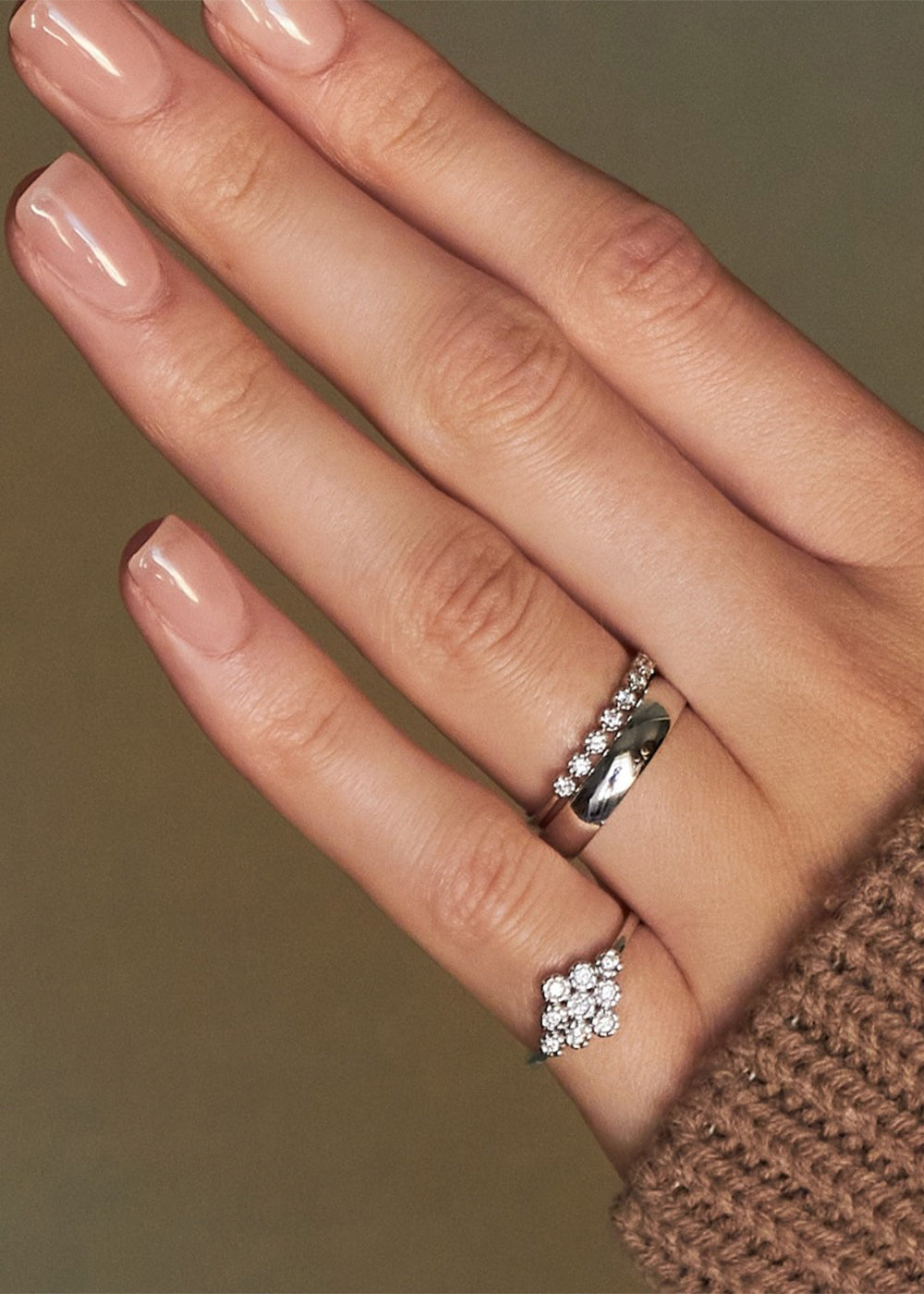 Forget Me Knot Lab-Grown Diamond Cluster Pinky Ring