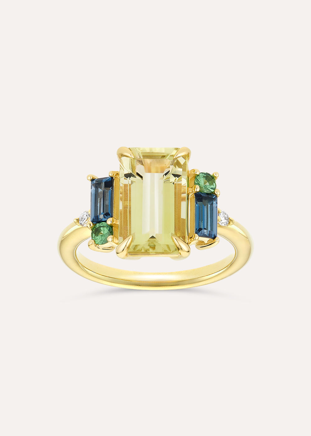 Charli Olive Quartz Cocktail Ring