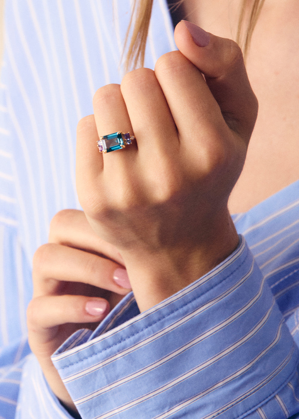 Claudie Blue Topaz Cocktail Ring