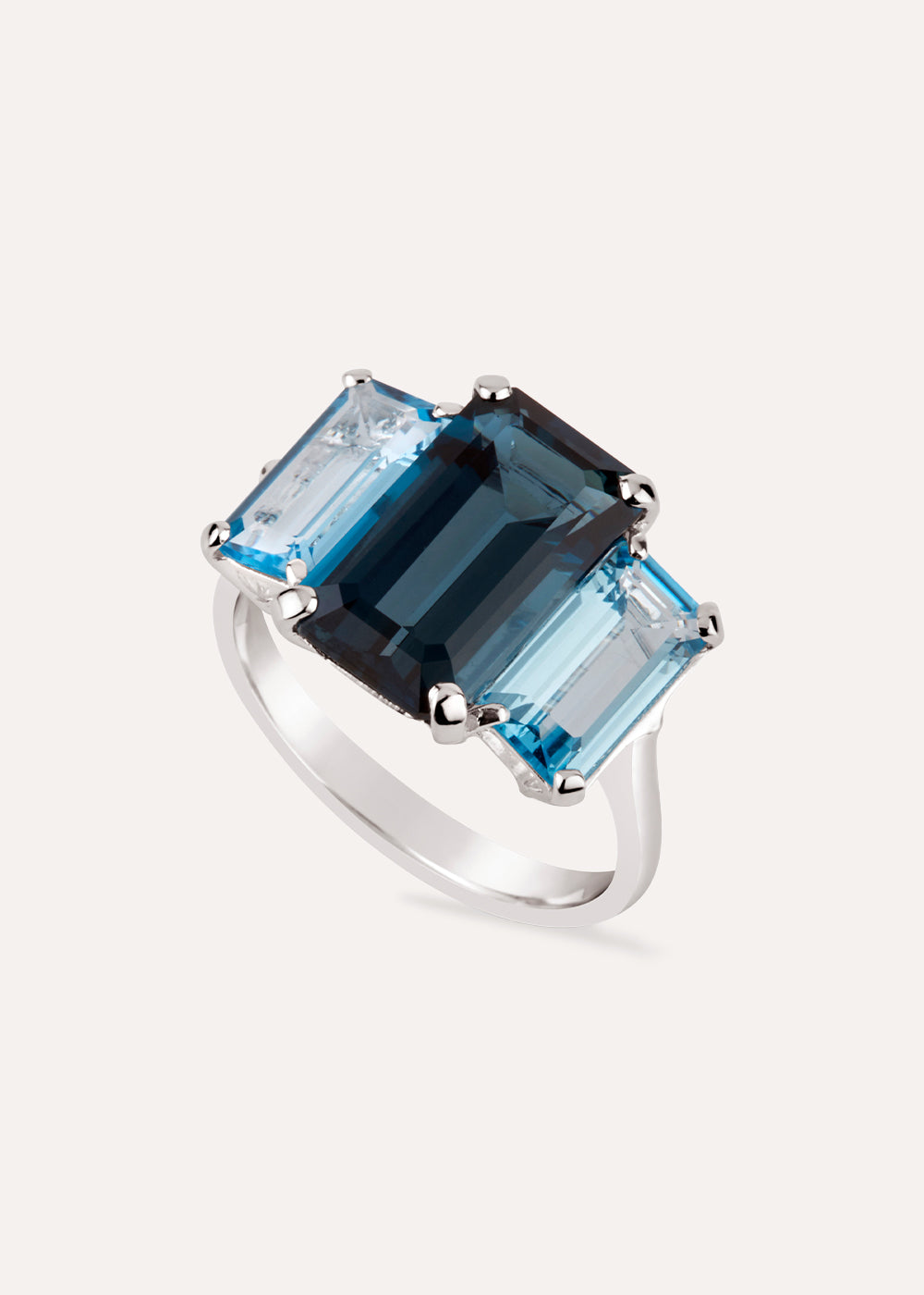 Trinny Blue Topaz Trilogy Cocktail Ring
