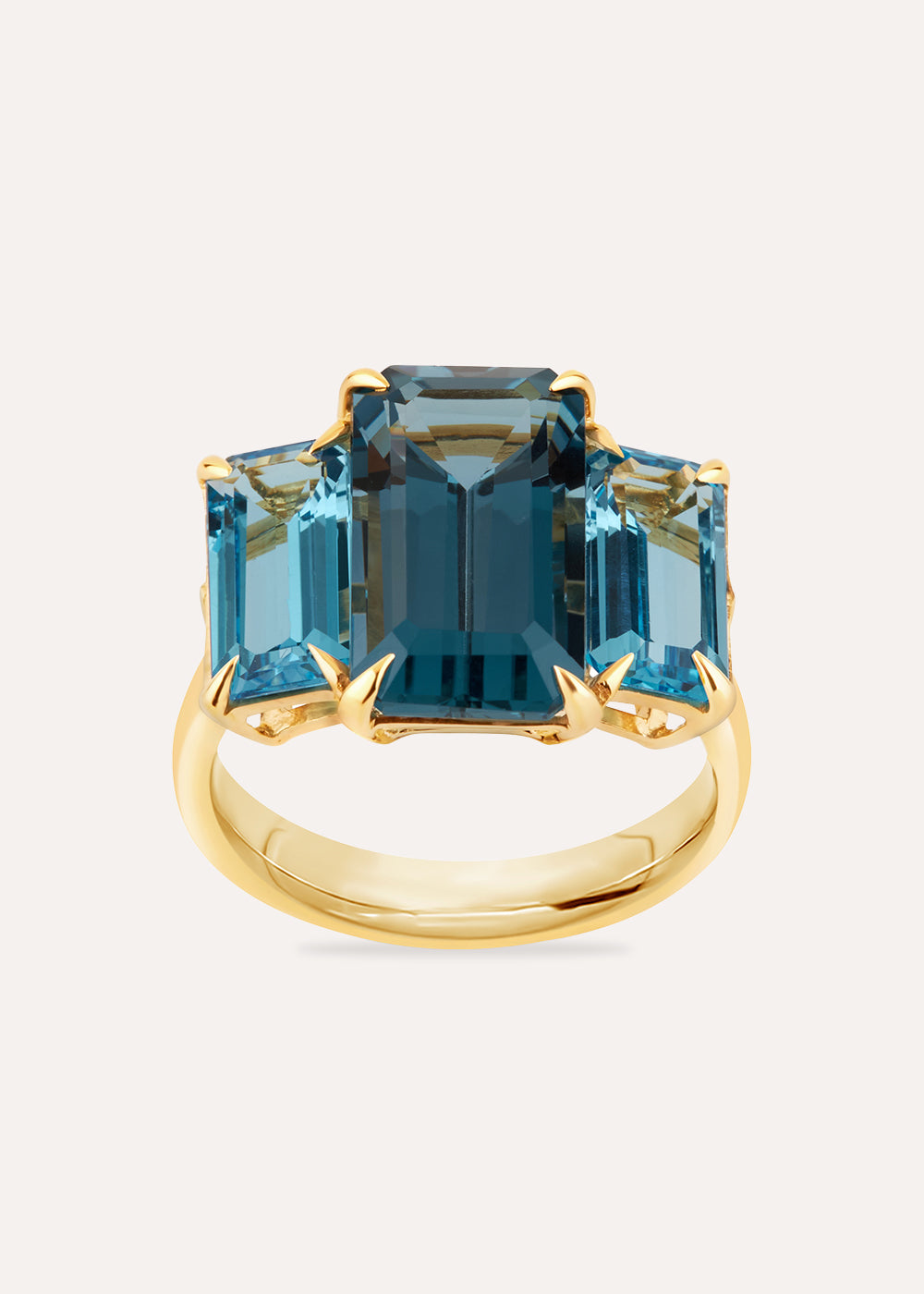 Trinny Blue Topaz Trilogy Cocktail Ring