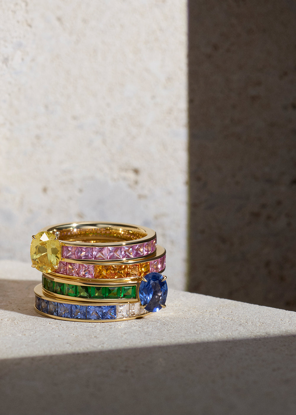 Bit on the Side Blue Sapphire & Tsavorite Ring