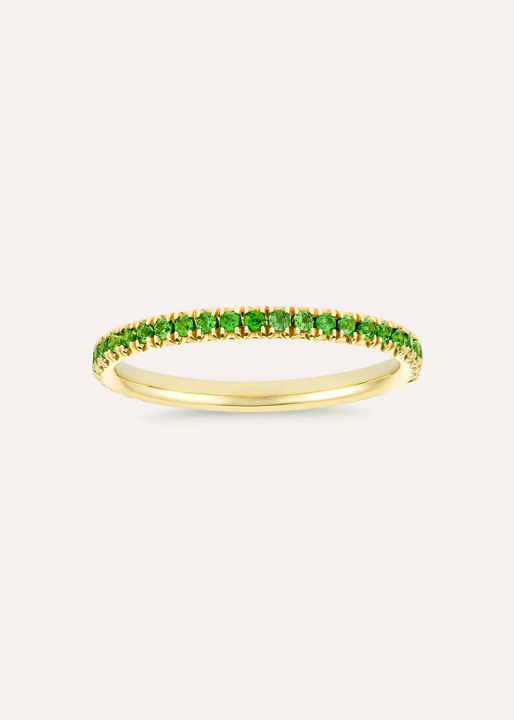 Minnow Three Quarter Small Tsavorite Garnet Eternity Ring