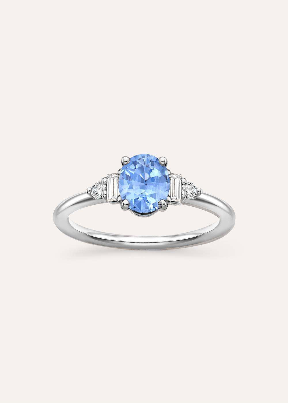 Katie Light Blue Sapphire & Diamond Ring