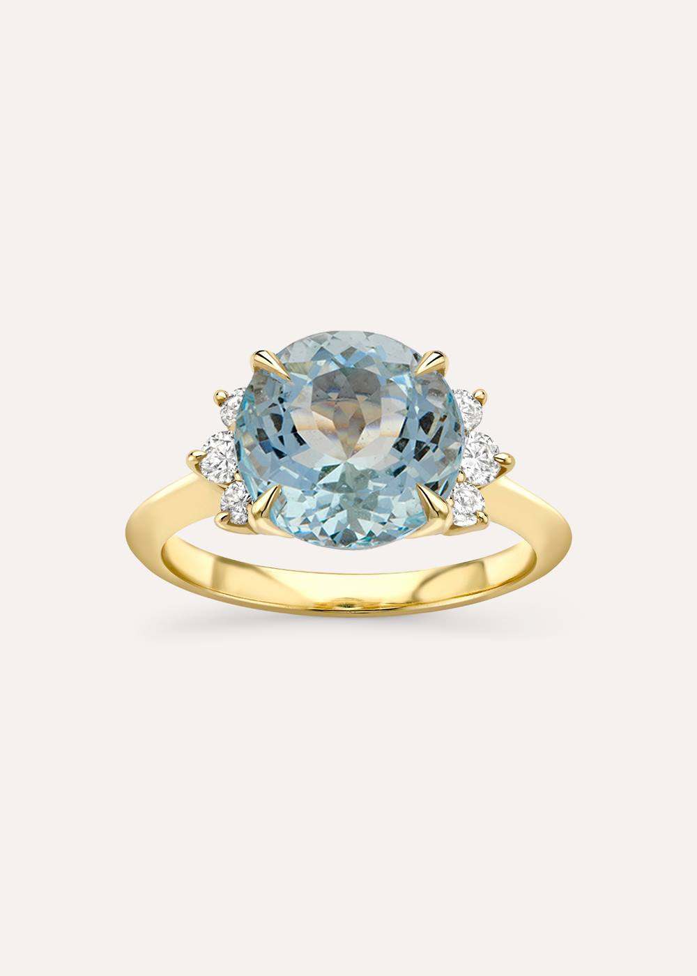 Krista Aquamarine & Diamond Ring