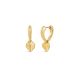 Folded Heart Drop Hoops